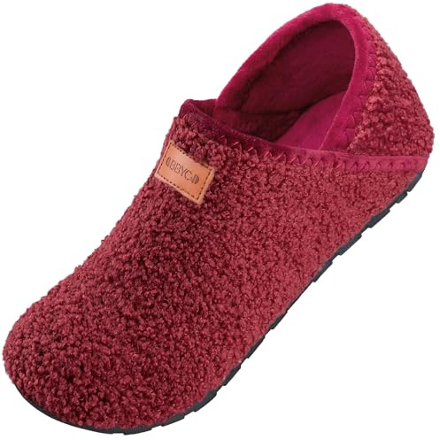 OBBYCO Damen Herren Fuzzy Pelz Hausschuhe Casual Hausschuhe rutschfeste Barfuss Slipper Socken Warm Geschlossene Rueckseite Indoor Outdoor Schuhe