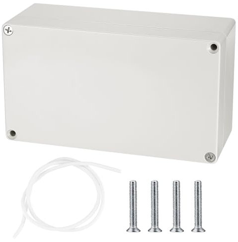Caja de conexión para electrónica, caja de derivación impermeable IP65, caja de distribución de pared, caja de proyecto electrónico, caja de conexión (Gris-blanco sin orejas, 158x90x60mm)
