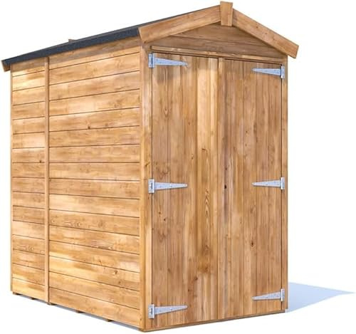 Dunster House Wooden Shed 4' x 6' (1.2 x 1.8 m) Outdoor Storage with 15mmTongue & Groove Walls with Apex Roof Premium Quality Rroofing Felt, Garden Use, Fully Pressure Treated, Overlord Modular