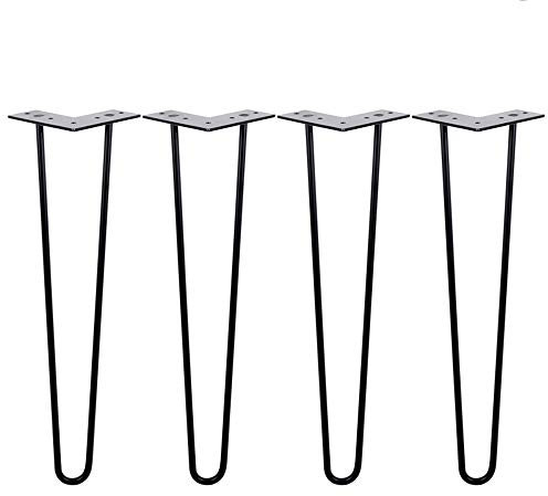 asdchZen Möbelbeine 4 X Haarnadelbeine Schwarze Möbelbeine 71 cm Esstischbeine Hochleistungs-DIY-Computertischbeine Metallstützfüße Mit Schrauben 2 Stangen (71 cm)..