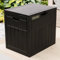 Olsen & Smith 126L Lockable Outdoor Garden Plastic Storage Box Container Chest - Small Lawn Balcony Furniture, Weather Resistant, Wood Panel Effect (Black)