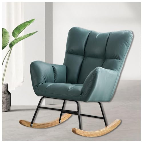HJXBD888 Stillstuhl mit Armlehnen und gepolsterter Schaukel Sessel Sessel Zum Stillen, Belastbarkeit bis 120 kg für Wohnzimmer/Schlafzimmer/Balkon,Green