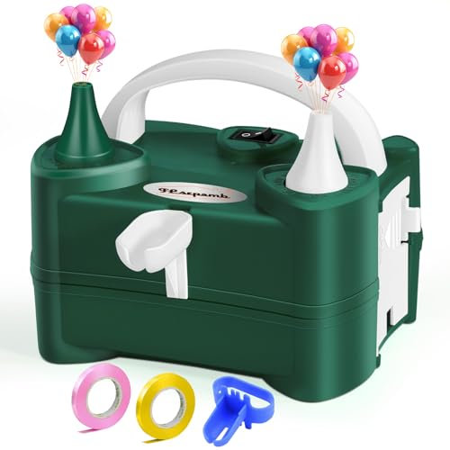 FLSEPAMB Gonfia Palloncini Elettrico,220V Intelligente a 2 Modalità Pompa per Palloncini Elettrica Portatile Con Annodatore, Festa,Matrimoni, Natale