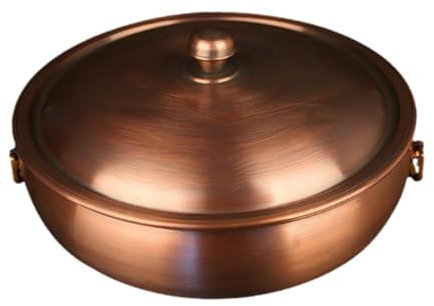 Gralara Multifunktionaler Kupfertopf, idealer Suppentopf für Gastronomie und Haushalte mit Induktions- und Gasherd, 18cm