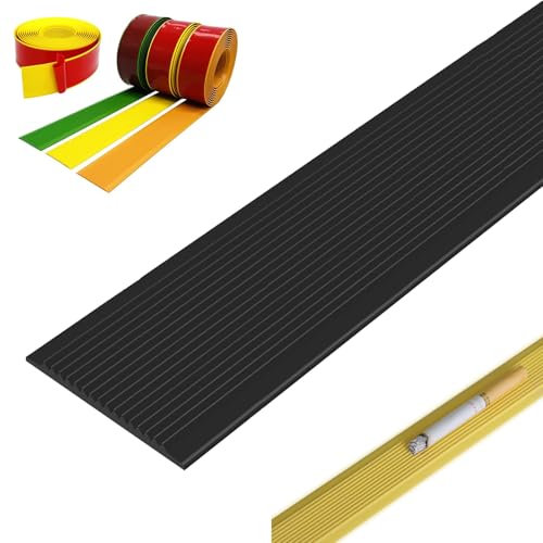 PVC Treppenkantenprofil Antirutsch-Profil Winkelprofil, Vinyl-Anti-Rutsch-Treppenkante, Selbstklebend PVC Kunststoff Treppen-Kantenschutz, für Außen-und Innentreppen, Bodenprofil ungelocht zum Kleben(