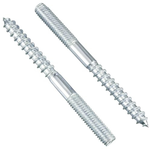 TOP-VIGOR 10Pcs Hanger Bolts, M6x70mm Double Headed Bolts Self Tapping Screw, Double Ended Dowel Screws, Screw Dowels Hanger, Threaded Lag Wood Screws and Machine Bolts for Wood Joint Furniture