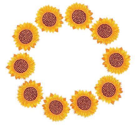 KONTONTY 10 Stücke Zarte Stickerei Blumen Patches Stoff Aufkleber Robust Langlebig Für Kleidung Handarbeiten