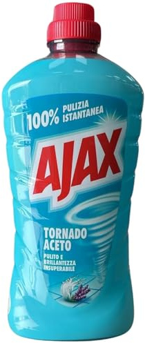Detergente Multiuso per Ajax Tornado, 1L, Profumazioni Marsiglia, Aceto e Limone, Confezioni da 1, 3 o 6 Flaconi (1, Aceto)