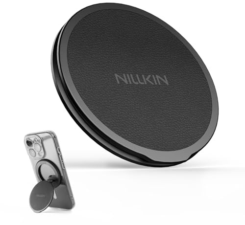 Nillkin MagSafe Phone Grip Ring Holder, Removable Magnetic Phone Ring Holder with Stand for iPhone 17/16/15/14/13/12/ Series MagSafe Case, Samsung for Ring Holder, iPhone Stand - Black