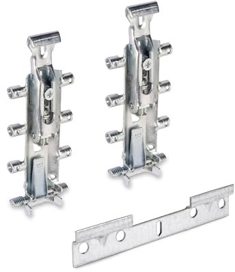 Emuca - Kit de ferrures de suspensions invisibles pour meubles hauts Levelup 3 avec plaque, acier, zingué