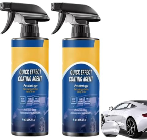 Spray di rivestimento rapido avanzato per auto, Spray di rivestimento per auto 3 in 1, Agente di rivestimento ad azione rapida, Rivestimento nano-riparante e protettivo per auto (2 pezzi)