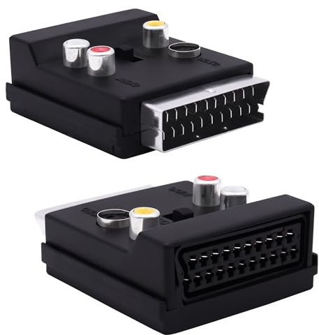 YARCHONN SCART Male to Female 3RCA RGB S-Video(SVHS) Converter Switchable SCART Adapter Plug with SVideo 3 RCA - Composite Video Left + Right Stereo/Mono Audio and Video Connector-2pcs