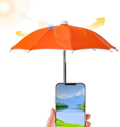 UV Protection Phone Sun Shade with Suction Cups, Anti Glare Foldable Mobile Phone Cover for Outdoor Use, Sunscreen Accessory for Smartphones, Tablet and GPS Devices (Black)