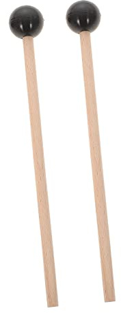 Glockenspielschlägel 2 Stücke Holz Silikon Schwarz für Kinder | Xylophon Schlagzeugstöcke für Übung, Glockenspiel Schlagzeugstock für Schöne Klangfarbe, Halloween Mottoparty