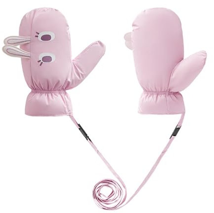 Asukohu Ski-Fäustlinge für Jungen und Mädchen, für den Winter, Outdoor-Spaß, wasserdichte und isolierte Handschuhe, Unisex, Skifäustlinge für kaltes Wetter