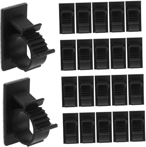 ROMISBABA 50pcs Large Black Heavy Duty Pipe Buckle Cable Hose Clamps Self-Adhesive Water Pipe Clips for Fixing Hoses Tubes and Wires Reinforced Support Cable Management for Home and Industrial Use