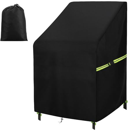 Överdrag till trädgårdsstol av 600D Oxford med reflekterande ränder, 70 x 90 x 85/120 cm, vattentätt skydd, trädgårdsstolar med UV-skydd och PU-skydd, stabilt överkast för balkong och utemöbler