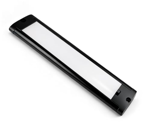 D-lite 12V LED Unterbauleuchte für Wohnmobil, 12V Lampe mit Bewegungsmelder, Gestensteuerung, Dimmbar, Warmweiß 3000K, LED Leiste 22CM, Schwarz, für Wohnwagen, Camper, Küche, Schrank