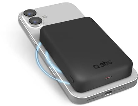 SBS Qi2 Power Mag 10K, 10000mAh, Power Bank con Ricarica Wireless Qi2 15W