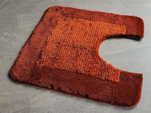Spirella Simply Terracotta WC-Vorleger mit Ausschnitt 55x55cm Hochflor 15–25mm