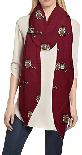 Lina & Lily Damen Schal mit Eulenmuster
