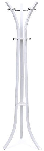SONGMICS Metall Garderobenständer Kleiderständer 176 cm hoch Weiß - Edel und sehr Stabil RCR01W