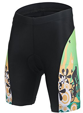 LSERVER Enfant Pantalons de Cyclisme Short Cuissard, équitation vert, 3X (Convient à 13-15 ans)