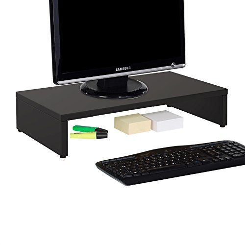 IDIMEX Support d'écran d'ordinateur Monitor, réhausseur pour Moniteur avec Tablette de séparation Dimensions 50 x 10 x 27 cm, en mélaminé Noir Mat
