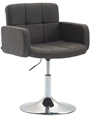 CLP Loungesessel Los Angeles Mit Stoffbezug | Drehbarer Und Höhenverstellbarer Lounger I Esszimmerstuhl Mit Trompetenfuß, Farbe:dunkelgrau