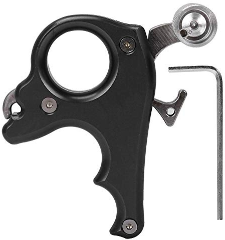 VGEBY1 Archery Thumb Trigger, 3 Finger Archery Griff Archery Thumb Caliper Bows Schießwerkzeug Zubehör(Schwarz)
