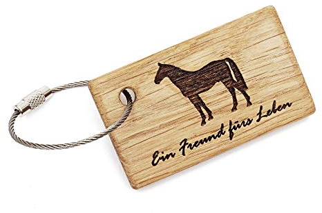 Schlüsselanhänger PFERD aus Holz – Pferde-Geschenk für Pferdefreunde – Taschenanhänger Pferd in Geschenkbox
