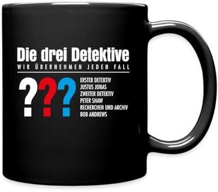 Die Drei Fragezeichen Detektive Visitenkarte Tasse Einfarbig