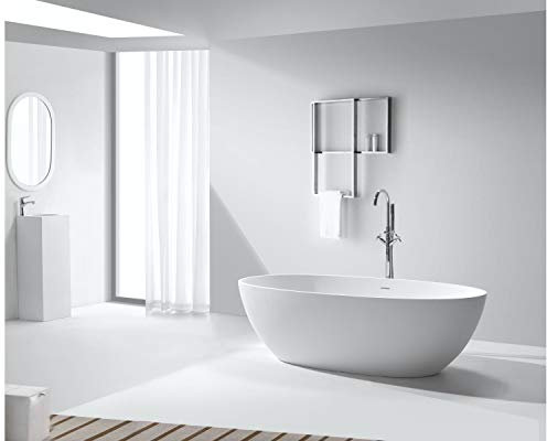 Home Systeme - freistehende Badewanne Mineralguss DIAMOND Badewanne Standbadewanne Wanne Bad Ablauf Badezimmer