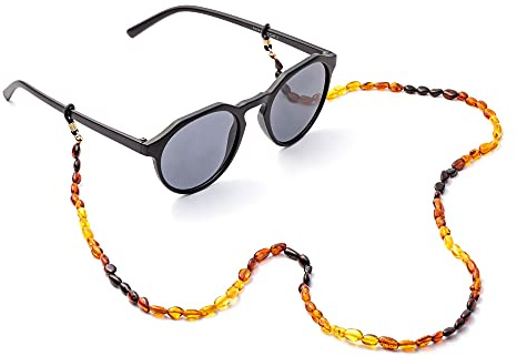 Baltic-Secret Bernstein-Halskette, Bernsteinschmuck für Damen, Brillenkette, Brillenkette, Bernstein-Halskette, Brillenketten für Damen, Herren, Sonnenbrillenhalter, Stoppbrille, Maskenkette,
