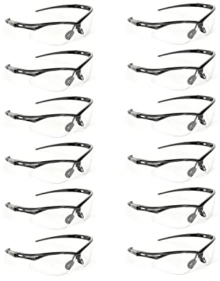 Malta Dynamics APEX Safety Glasses – Anti Scratch and Anti Fog Protection, Construction Safety Glasses for Men and Women, ISEA & ANSI Z87 Compliant (Clear, 12 Pairs)