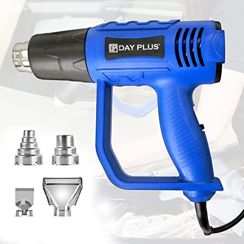 Pistola de aire caliente de 2000 W, ventilador de aire caliente, kit de montaje de doble temperatura 300 ℃ y 600 ℃ con 4 boquillas para manualidades, pintura, tubo termorretráctil y PVC