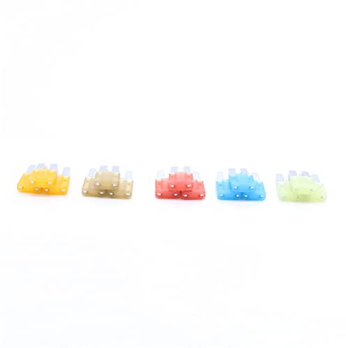 Mini Kfz-Sicherungen,Asudaro 15Stücke Mini Auto Sicherungen Auto Sicherungen Ersatz Set Micro2 Automotive Verschiedene Sicherungen 5A 7,5A 10A 15A 20A Stecksicherung Flachsicherung Set,Farben