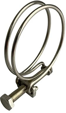 Lot de 4 colliers de serrage à double fil en acier inoxydable de 45 à 51 mm pour tuyau d'étang