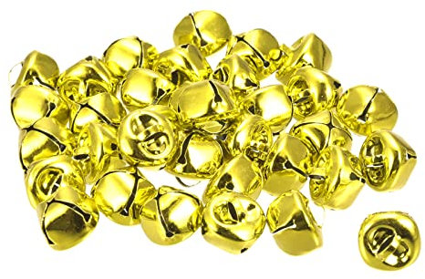 sourcing map Klingglöckchen, 15mm 80stk. Karbonstahl Bastelglocken für DIY Weihnachten, Gold Ton