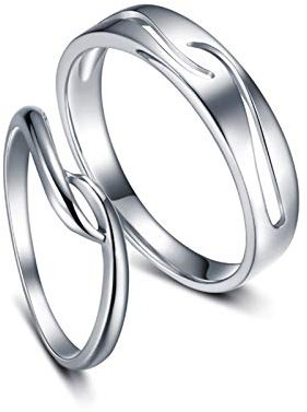 Epinki 950 Platin Trauringe Damen, Freundschaftsringe Zeilen Verlobungsring Hochzeitsring Echter Schmuck Gr.62 (19.7)