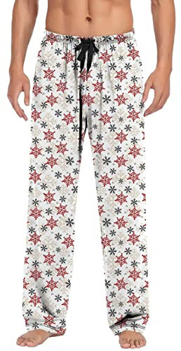 QIFLY Long Pyjama Bottoms Plus Sizes Men's Pyjama Bottoms Soft Sleep Pants Plaid Loungewear Men's Casual Trousers Checked Loungewear Checked Pyjama Bottoms