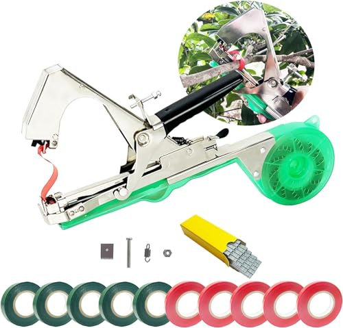 Plant Tying Machine, Garden Tools Garden Tapetool Tapener with 11 Roll Tapes and 1 Box of Staples