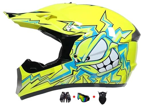 Casco De Moto Niño, Juventud Cascos De Motocicleta, Casco De Motocross Integral, Casco De Ciclismo Para Niños, Cascos Integrales AVT MX Cascos Motocicleta Cross Niños Quad Bike Bicicleta De Montaña