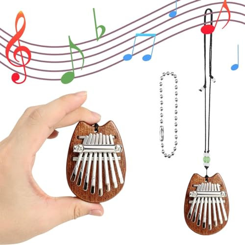 JTKREW Kalimba Daumenklavier Mini Fingerklavier Tragbares Mini Kalimba Daumenklavier 8 Tasten Mini Kalimba Thumb Piano Instrument Klein Musikinstrument mit Lanyard für Kinder Erwachsene Anfänger