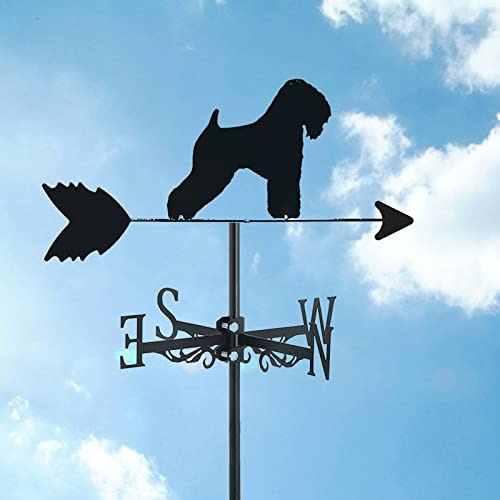 ANCNA-U Terrier Dog Decoration Metal Weathervane for Roof Mount Weather Vane Wind Direction Indicator Kit for Barn Scene Yard Stake Home Garden Supplies Decor,Wheaten Terrier Dog
