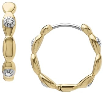 Fossil Damen Goldfarbener Edelstahl mit Ringverschluss Ohrringe