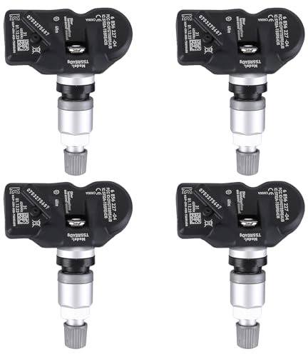4x TPMS Sensoren Reifendrucksensor 6856227 kompatibel für BMW 5er F10 F11 6er F12 7er Reifendruckkontrollsystem Metallventil Schwarz