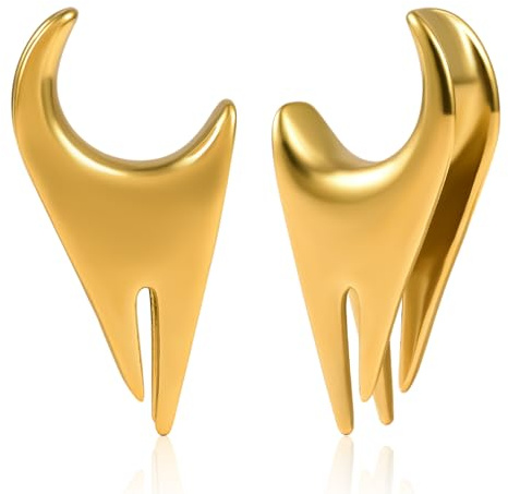 DOEARKO Dilataciones Orejas Expansores de Oreja de Túnel de Carne de Acero Inoxidable Expansore Estiramiento Piercing Joyería para Hombres y Mujeres 8-16mm (Oro, 14MM)