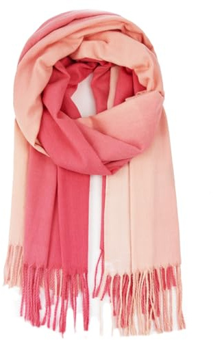 Glamexx24 Schal Damen Winterschal Gefühl Langer Schal mit Fransen Baumwolle Warm Herbst Winter Unifarben Deckenschal und Tücher 200 x 74 cm, 165x 70 cm