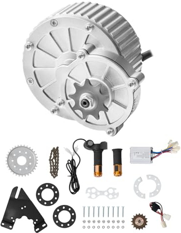 VEVOR Kit Motore Elettrico CC con Spazzole 450 W Motore Elettrico 36V 3000 Giri/min con Regolatore di Velocità Aggiornato, Kit Acceleratore con Impugnatura a Rotazione per Bici Elettriche, Scooter
